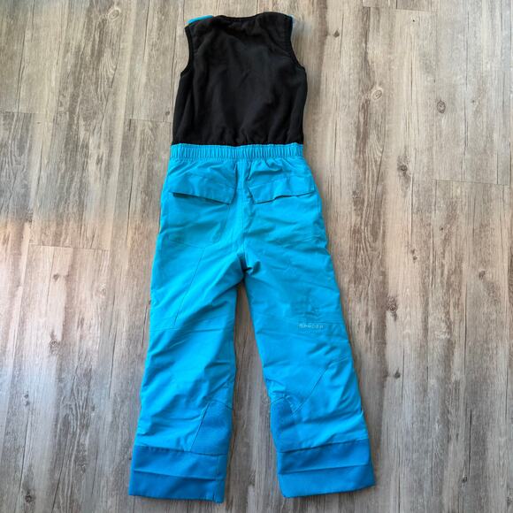 Spyder Kids Unisex Ski Snowboard Bib Pants Blue Black Sz 6 Fleece Top Waterproof - Picture 2 of 7
